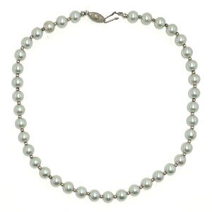 Elegant Vintage Sage Green Pearl Bead Necklace